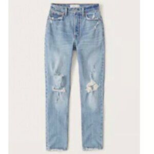 Abercrombie & Fitch The Skinny High Rise Jeans in Distressed Light Blue‎ sz 6S